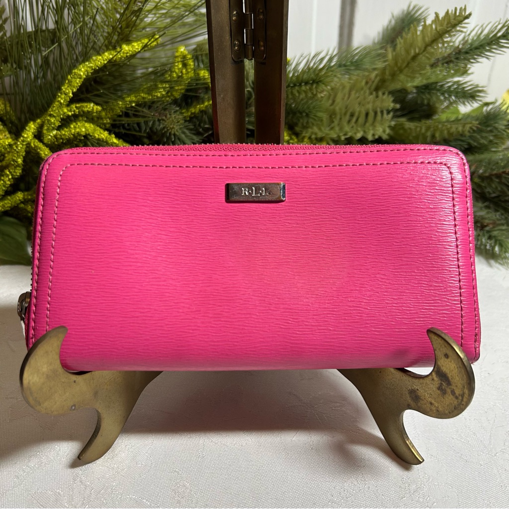 Lauren Ralph Lauren Hot Pink Zip Around Wallet